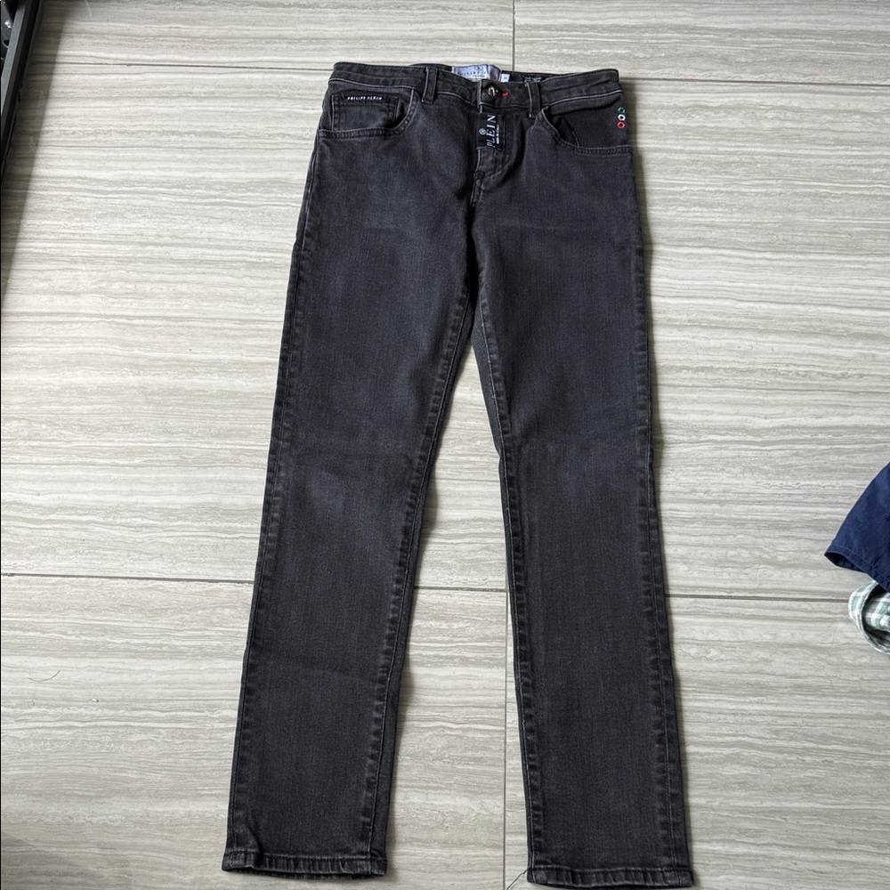 Philipp Plein kids size 10 Black Straight Jeans
